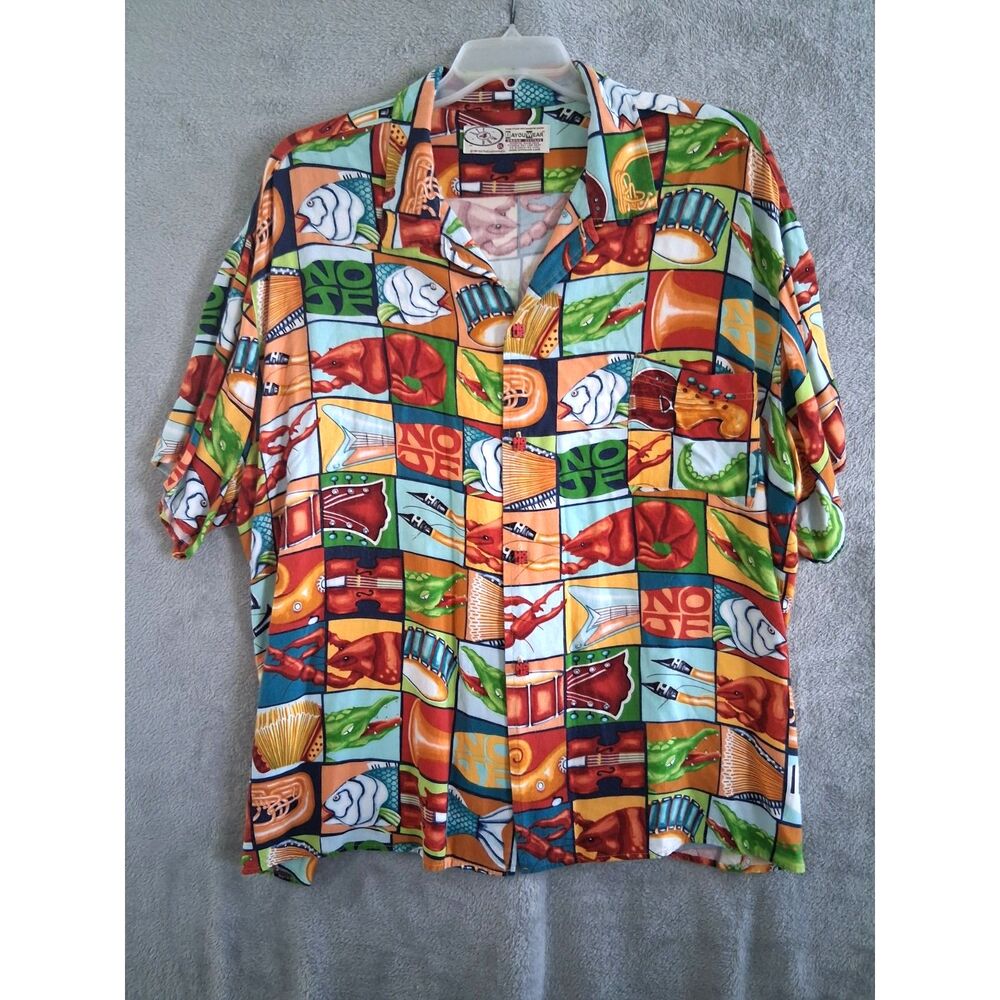 BayouWear Howahya Shirt 2XL New Orleans Jazz Fest 2012 NOJF Crawfish Gator Rare